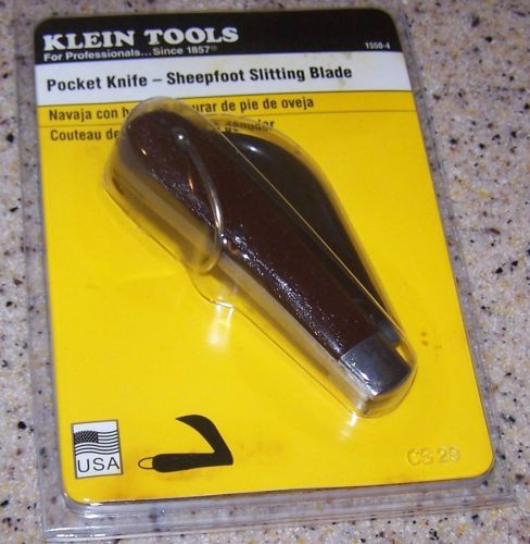 Klein Pocket Knife Sheepfoot Slitting Blade Carbon Steel Hawksbill 1550-4