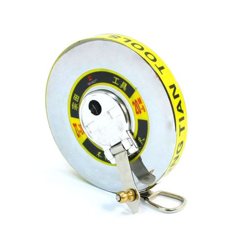 Silver tone round case retractable retract tape measure ruler 20m for sale