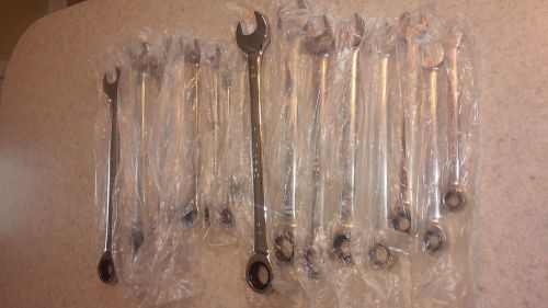 Lot of Full Polish Ratcheting  Craftsman  combo wrenches  METRIC &amp; SAE