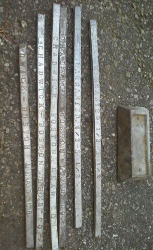 6 Vintage Chadwick-Boston lead co solder bars and a block
