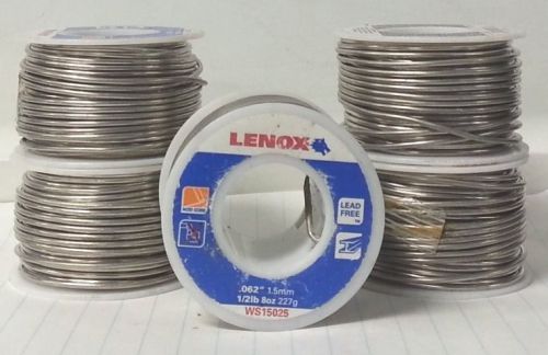 (5) 1/2# spools of lenox lead free solder for sale