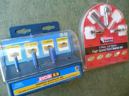 Ryobi and Hickory Assorted Router Bits... New in Package... Low Start Price...