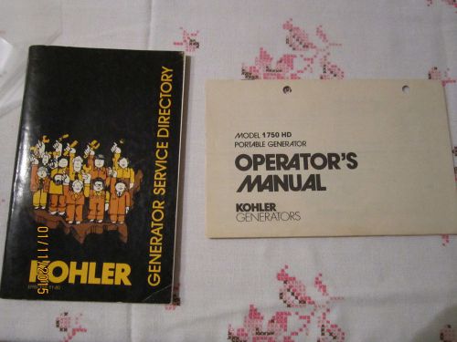 Books, Operator&#039;s Manual &amp; Service Directory, Kohler Generator model 1750HD