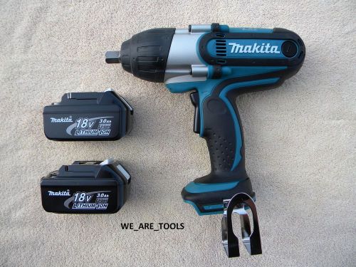New makita 18v btw450 1/2&#034; wrench, 2 batteries bl1830 lit-ion 3.0 ah 18 volt for sale