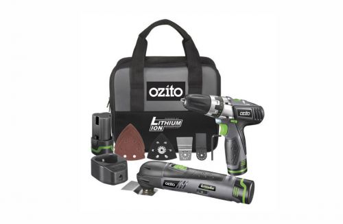 Ozito 12v lithium ion li-on cordless drill &amp; multi function tool kit + extras for sale