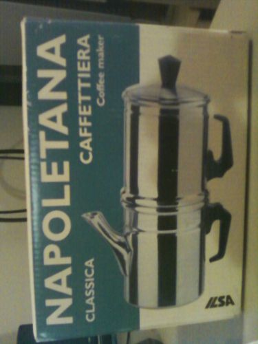 ILSA Napoletana Coffeemaker Neapolitan 4 Cup Aluminum Coffee Maker NEW