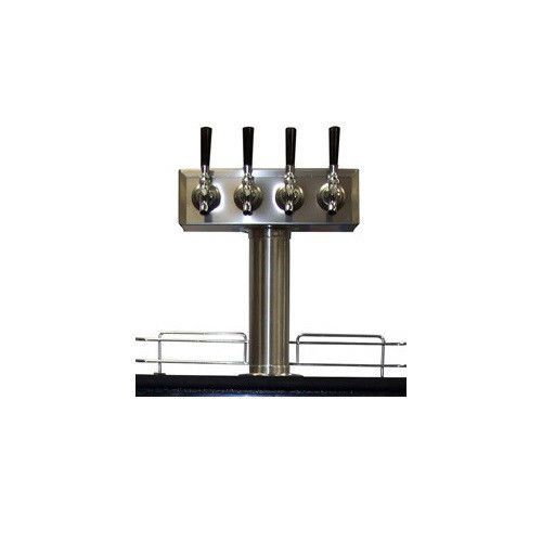 4 Tap Draft Beer T-Tower - Stainless Steel Four Faucet Kegerator Tower