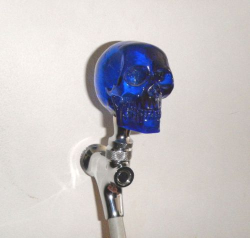 Custom beer tap handle clear blue skull kegerator resin skeleton head new for sale