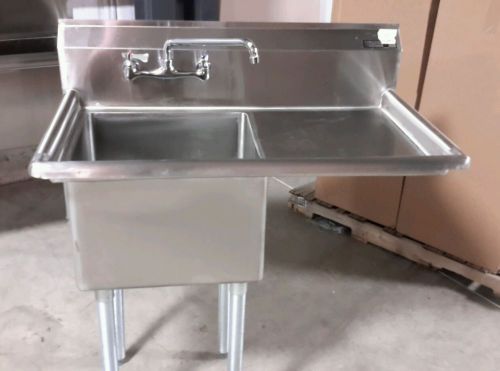 Used John Boos 1 Compartment Stainless Steel Sink With 18&#034; RH Drainboard ***Look