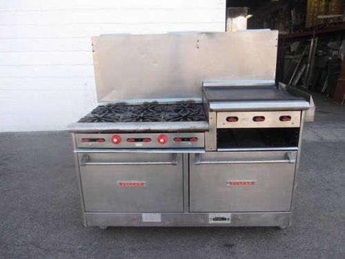Vulcan 36&#034;-6 burner 24&#034;-griddle 2 std oven stove range broiler 60&#034; #260l..gas for sale