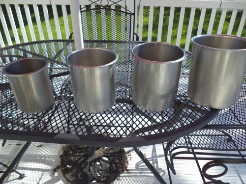 LOT OF FOUR BAIN MARIES STAINLESS STEEL SALAD BAR INSERTS