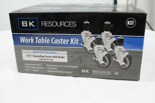 New BK Resources 5SBR-RA-PLY-TLB - Expanding Stem Caster w/Brakes 5&#034; SET OF 4