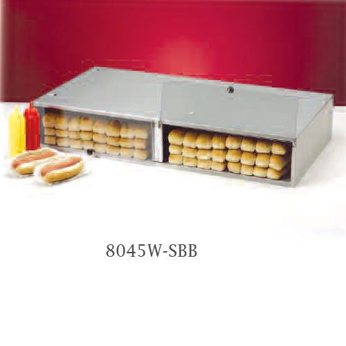 Nemco 8027-SBB Hot Dog Bun Box, 36 Bun Capacity, Stainless Steel with Polycarbon