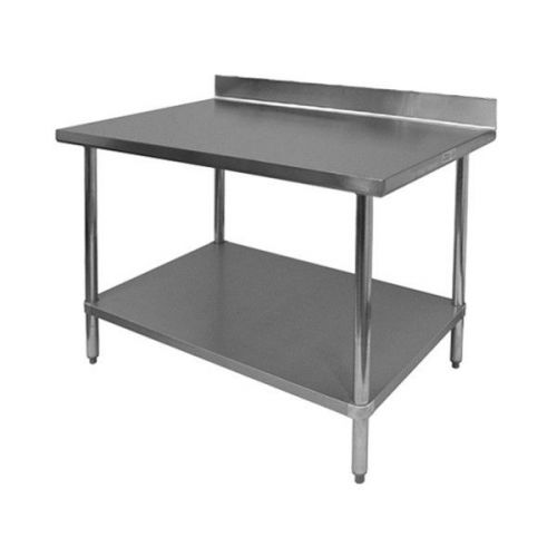 4&#034; rear upturn work table all stainless steel 30&#034;x96&#034; for sale