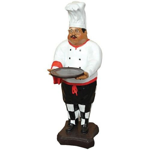 Chef Restaurant Decor Figure w/ Tray Hand finished Cafe Bar New Free shipping