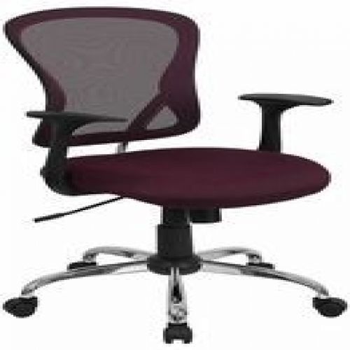 Flash Furniture H-8369F-ALL-BY-GG Mid-Back Burgundy Mesh Office Chair