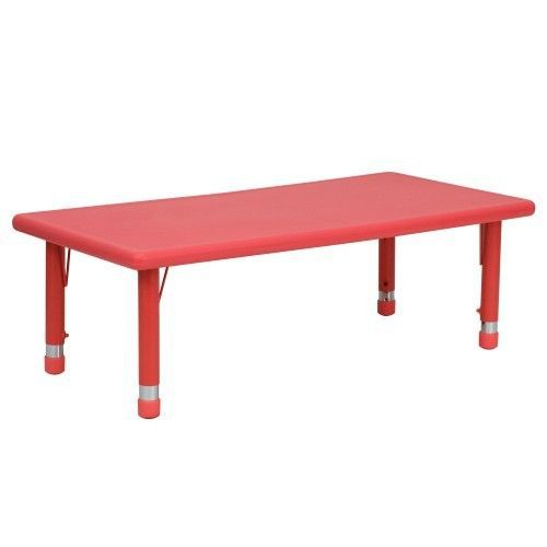 Flash Furniture YU-YCX-001-2-RECT-TBL-RED-GG 24&#034;x 48&#034; Height Adjustable Rectangu