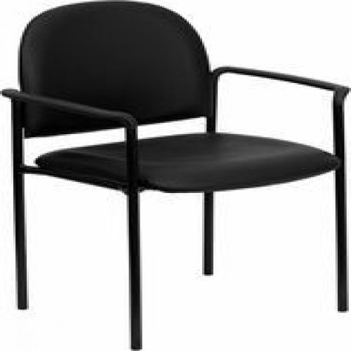 Flash Furniture BT-516-1-VINYL-GG Black Vinyl Comfortable Stackable Steel Side C