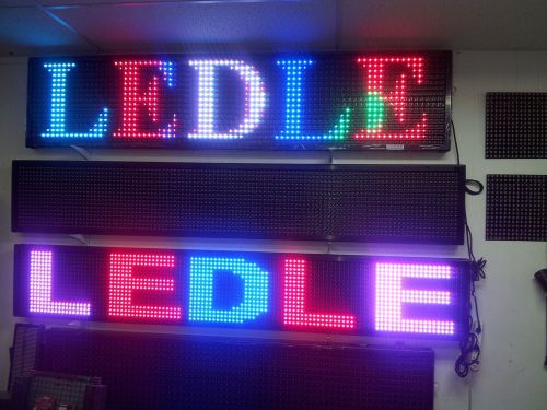 Led  tri colour  programmable scrolling sign  outdoor 15x40 with  remote for sale