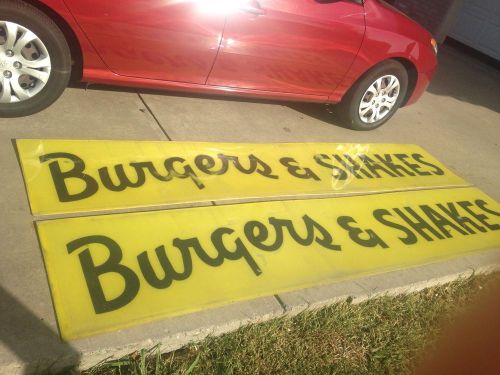 (1)Vintage Plexiglas &#034;Burger and Shake&#034; sign from Dairy Queen in Whitewright, Tx