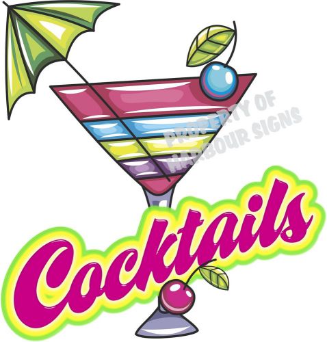 Cocktails Decal 14&#034; Martini Restaurant  Drink Concession Bar Pub Vinyl Sticker