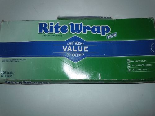 Dixie rw156 rite-wrap interfolded dry wax deli paper, 15&#034; x 10 3/4&#034; for sale