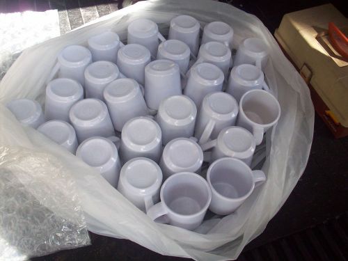 Elite Global Solutions lg LOT 40 Coffee Mugs Food Service White Melamine