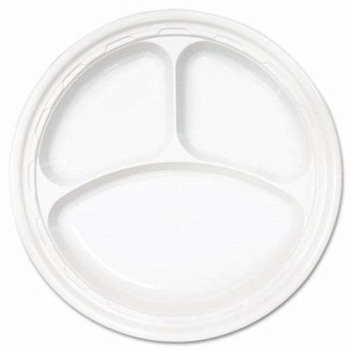 Impact 10-1/4&#034; Plastic Plates with 3 Compartments, 500 Plates (DCC 10CPWF)