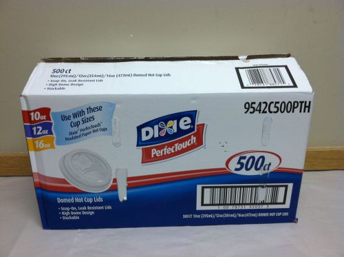 Dixie Perfect Touch Domed Hot Cup Lids fit 10 12 16oz 500 Lids NEW Ounce