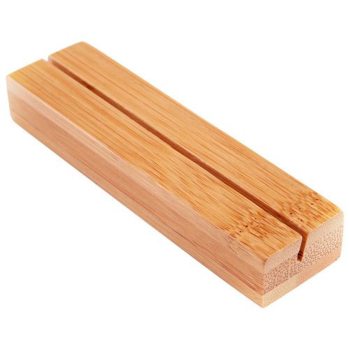 American metalcraft (bamch4) 4&#034; natural bamboo card holder for sale