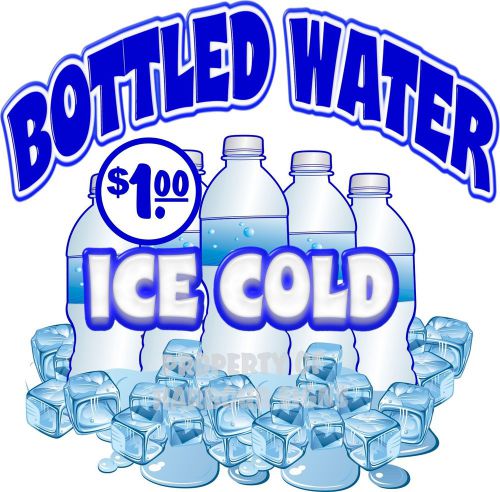 Ice Cold Bottled Water $1.00 Drinks  Concession Beverage Food Truck Decal 14&#034;