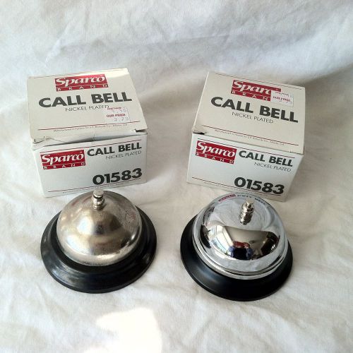 Lot of 2 Sparco Brand Nickel Plated Call Bells 1 New 1 Vintage Restaurant Shop