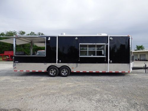 Concession trailer 8.5&#039;x28&#039; black - vending smoker style kitchen for sale