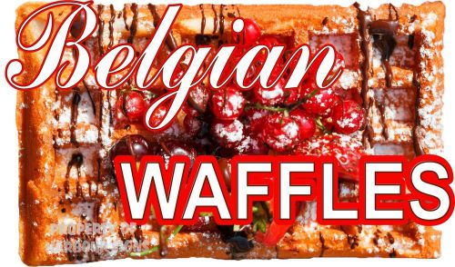 Belgian Waffles Decal 14&#034; Fruit Concession Food Truck Restaurant Vinyl Menu