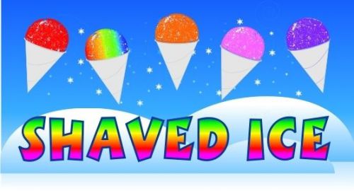 Shaved Ice Concession Trailer Cart Menu Sign Decal 12&#034;