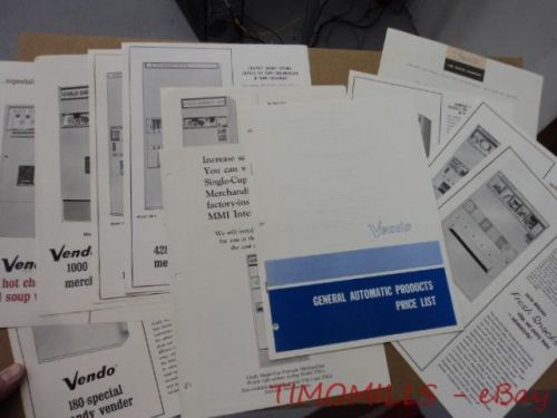 1966 vendo coin-op vending machine catalog sheet brochure lot of 12 vintage big for sale