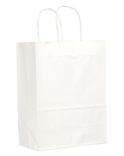 50 10x5x13 White Paper Missy Large Shopping/gift/trade show Bag--NEW