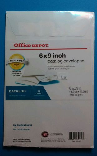Office Depot. 6x9 inch catalog envelopes. 5 count