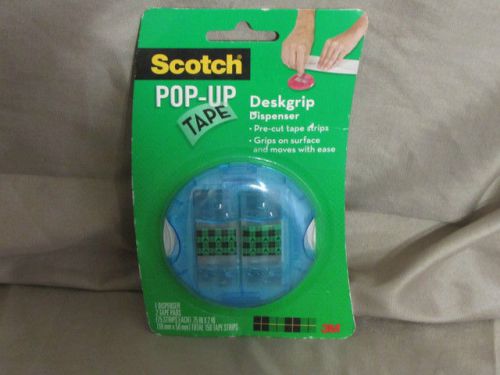 Scotch Pop-Up Tape Deskgrip Dispenser, Blue, 2 Tape Pads, 3M