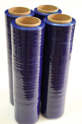 4 Rolls Blue Hand Stretch Plastic Film Shrink Pallet Wrap 18&#034; x 1215feet x 80Ga
