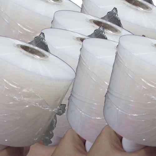 Lot of 18, 3&#034; 1000 feet 80gauge shrink wrapper clear hand stretch film 4&#034; handle for sale