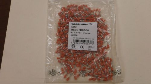 Weidmuller 0690700000 New Orange Wire End Ferrules (Qty 500)