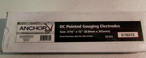 Lot of (10) Anchor 5/16x12 DC Pointed Gouging Electrodes 50PK