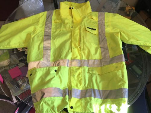 Armor Crest High Visibility Jacket w/reflective tape Mens 3XL Excellent Cond