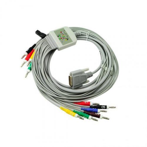 Kohden 10-Lead Shielded EKG Cable Banana 4.0 15 pins connector,K113B Good CE