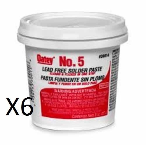 X6 New Oatey 30014 No. 5 Lead Free Solder Paste 8oz Cleans And Fluxes