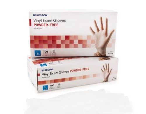 Mckesson Vinyl Exam Gloves-LG-Powder-Free 100/Box 14-118 BUY 1 BOX GET 1 FREE!!!