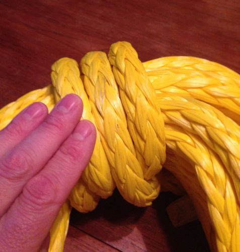 Samson SK-78 Dyneema 1/2&#034; 75 ft long winch rope. Yellow