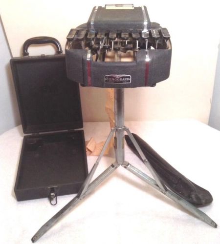Vintage Standard Model Stenograph Machine w/ Original Case &amp; Tripod  Chicago