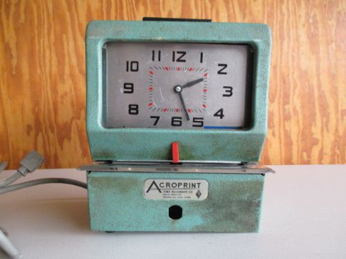 ACROPRINT TIME PUNCH CLOCK TIME RECORDER - PARTS OR REPAIR